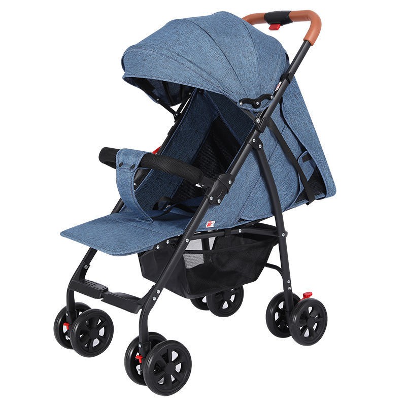 Xe đẩy em bé có thể ngồi, ngả, gấp siêu nhẹ, cho 0-3 tuổi, thoáng khí mùa hè