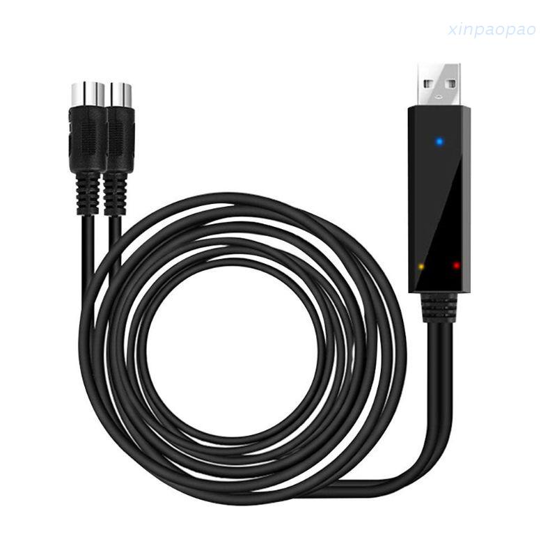 Dây cáp chuyển đổi USB sang Midi dài 2m màu đen cho đàn piano điện