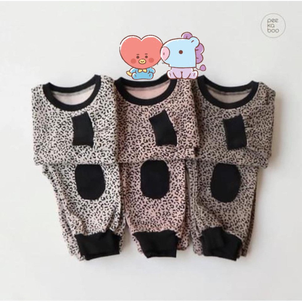 Bộ Dài Tay Cho Bé  Bộ Da Beo Bo Viền Cho Bé Chất cotton cao cấp form siêu đẹp bé mặc ngủ bao ấm