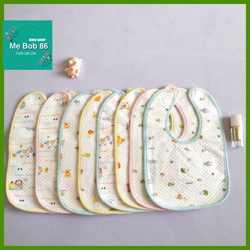 Yếm vuông chống thấm chất liệu cotton mềm mại - yếm dãi yếm ăn dặm cho bé trai bé gái [Shop mẹ Bob 86]