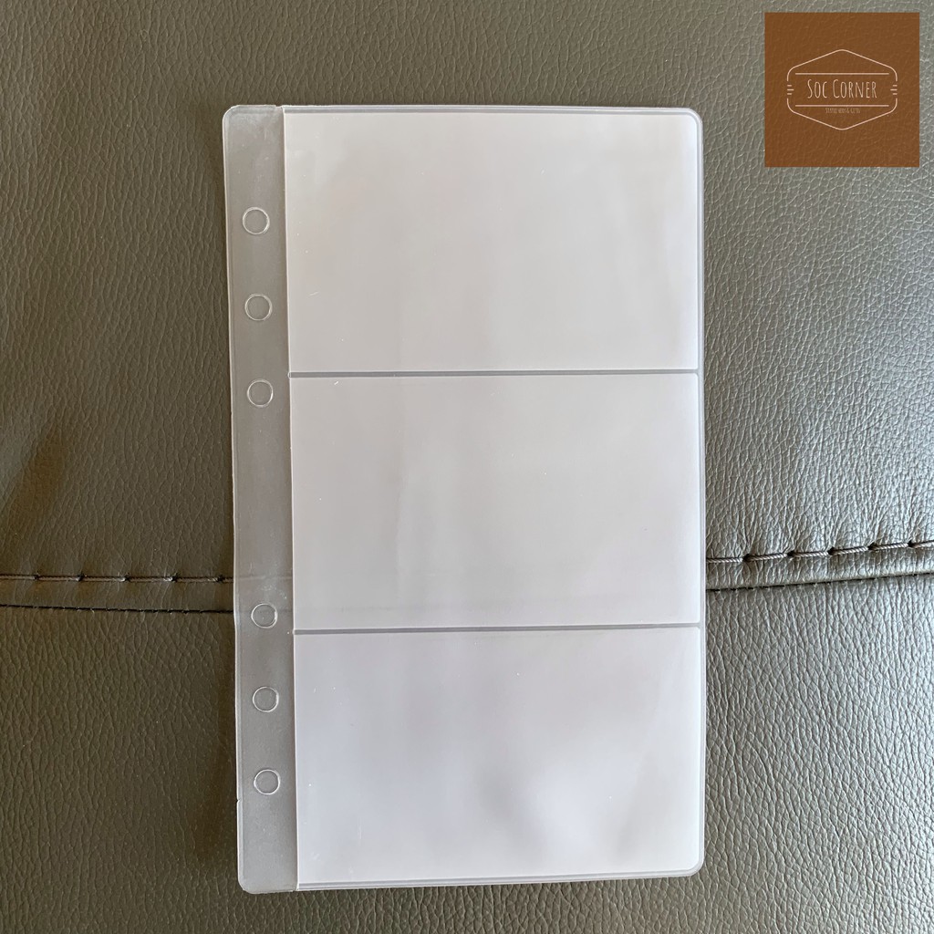 Túi ngăn các loại 6 lỗ đựng bút, card sổ còng Planner A5/A6