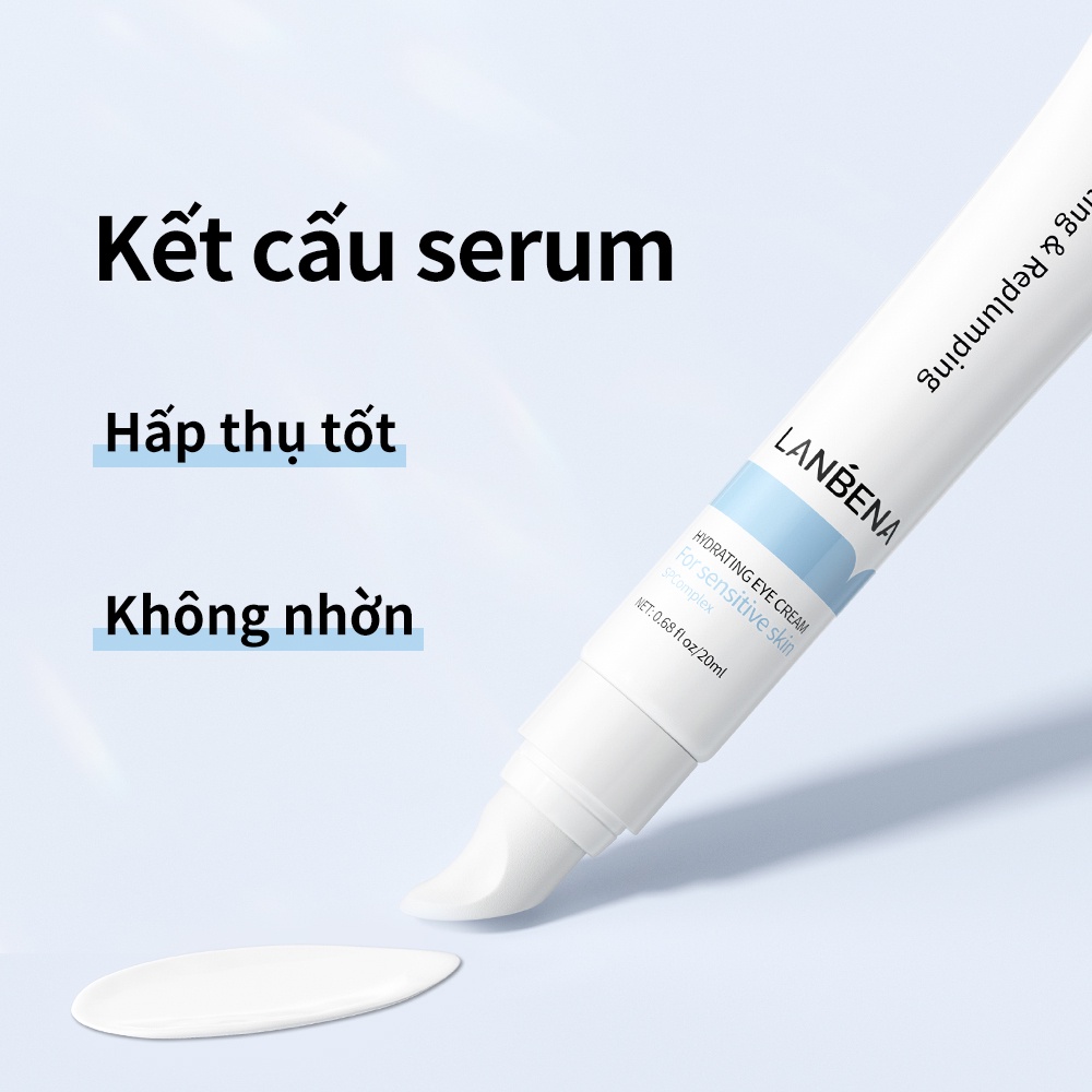 Kem Dưỡng Da Vùng Mắt Lanbena 4D HYALURONIC ACID Dưỡng Ẩm Chống Nếp Nhăn Làm Mịn Quầng Thâm Cho Da Nhạy Cảm 20ml