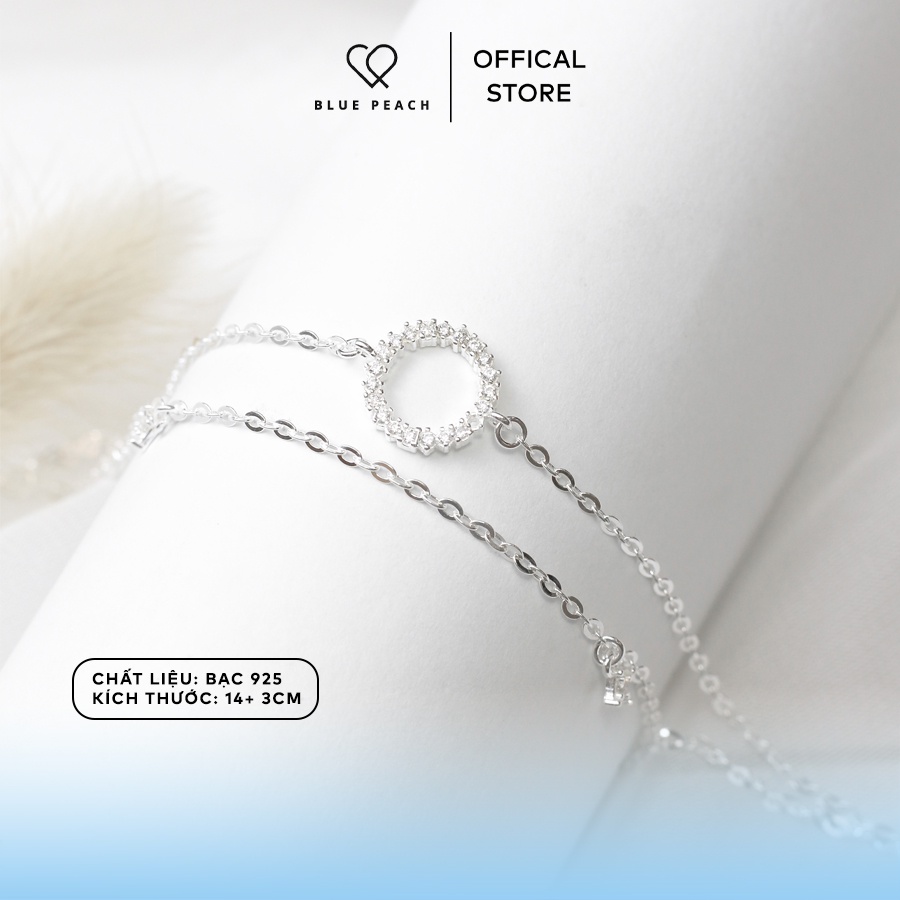 Lắc Tay Bạc Blue Peach Circle &amp; Star LT413