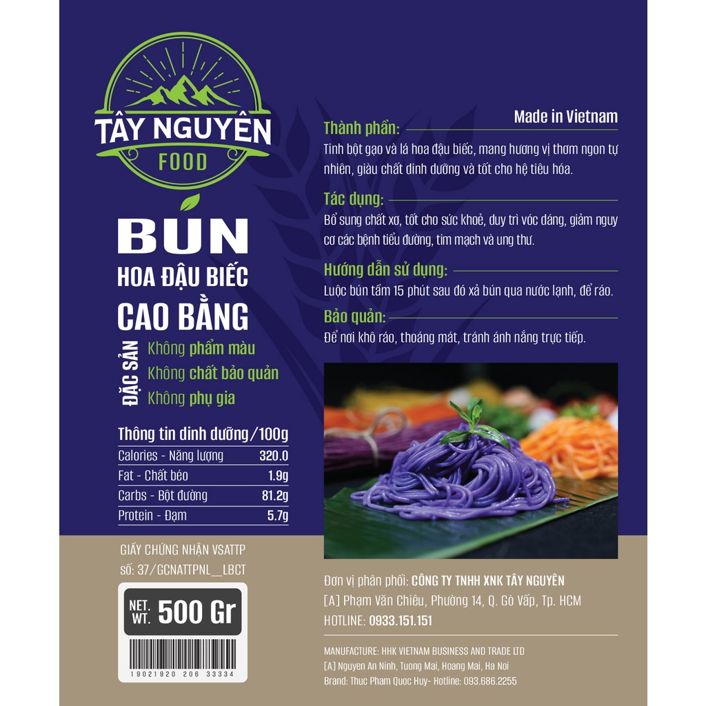 BÚN HOA ĐẬU BIẾC - EAT CLEAN