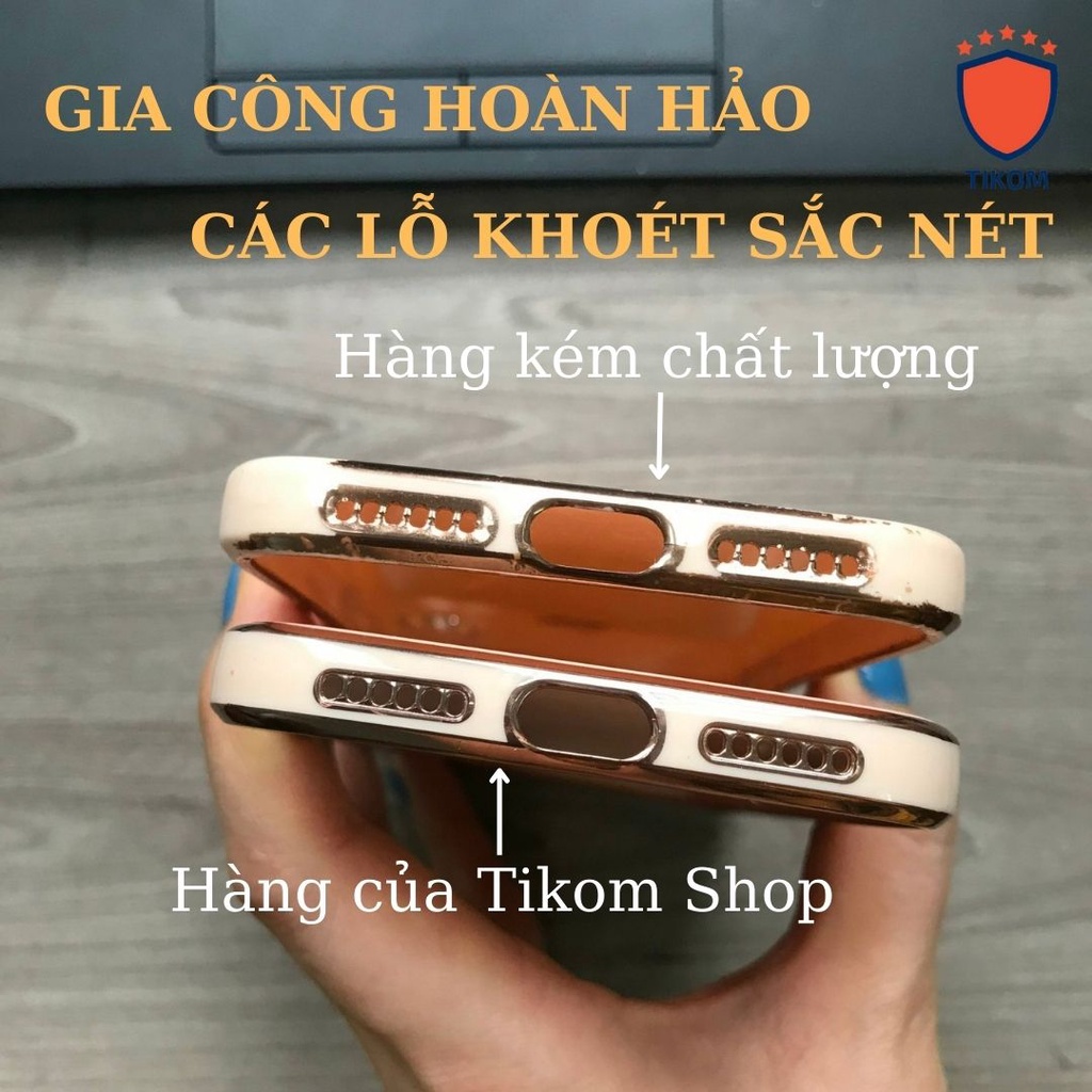 Ốp lưng iphone chống bẩn case điện thoại mạ vàng 13/13pro/promax/mini/6/6plus/6s/6splus/7/7plus/8/8plus Tikom Shop