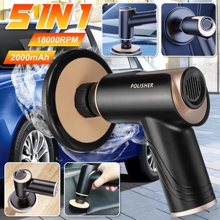 Máy đánh bóng xe hơi 5 trong 1 có thể sạc lại kèm pin lithium chuyên dụng