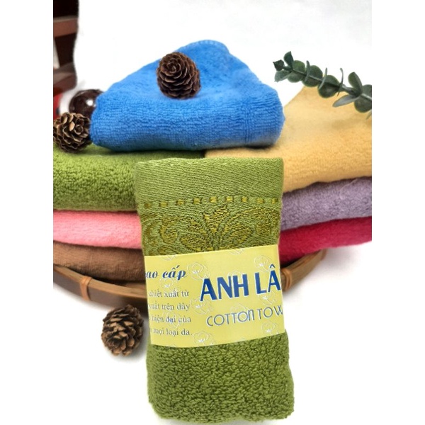 Khăn mặt, khăn lau siêu thấm hút 100% cotton từ sợi bông mềm mịn không đổ lông, không phai màu