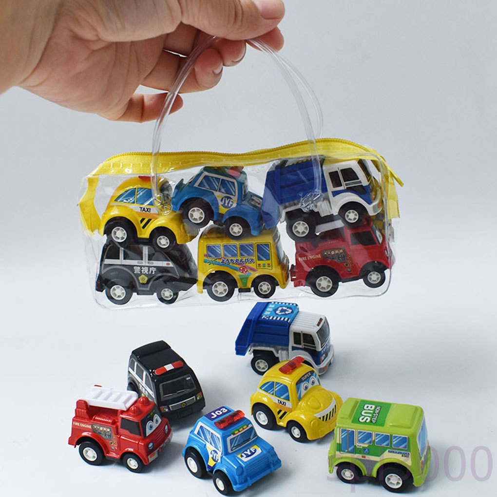 Set 6 Mô Hình Xe Tải Đồ Chơi Mini Xinh Xắn Dành Cho Các Bé