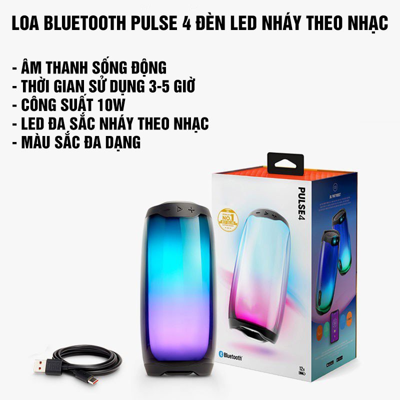 Loa Bluetooth mini - Mẫu Mới Nhất - Âm Bass cực hay- Có Đèn Led đổi màu theo nhạc - Mã OACN0077