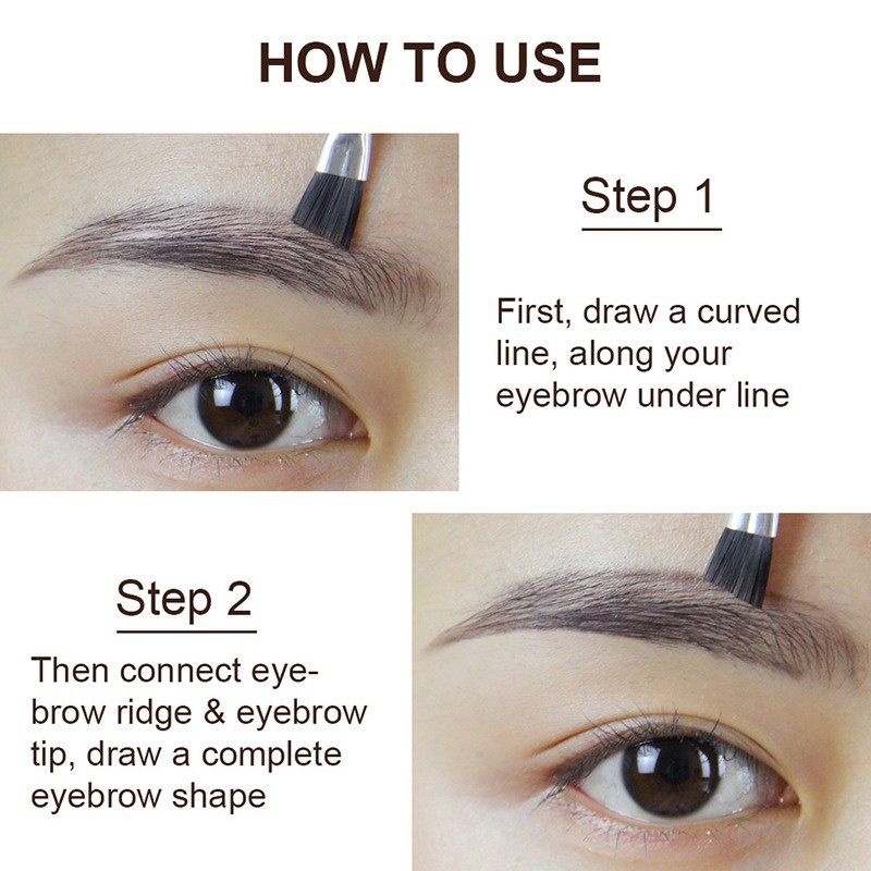 [Hàng mới về] Bảng Phấn Vẽ Lông Mày 3d 2 Màu Sắc Tự Nhiên Kháng Nước Kèm Cọ | BigBuy360 - bigbuy360.vn