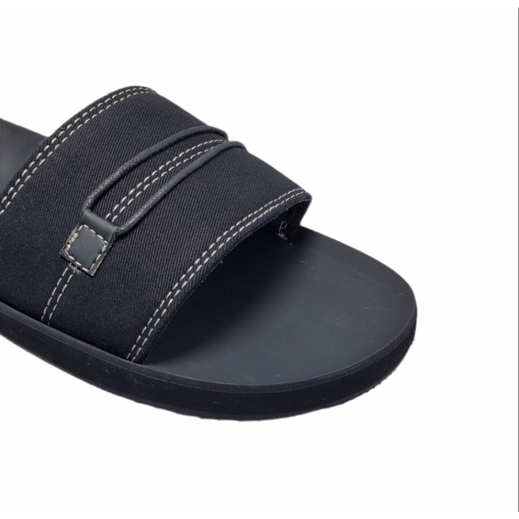 Dép Quai Ngang Nam Da Lộn Đen Bền GIA VI - DN23