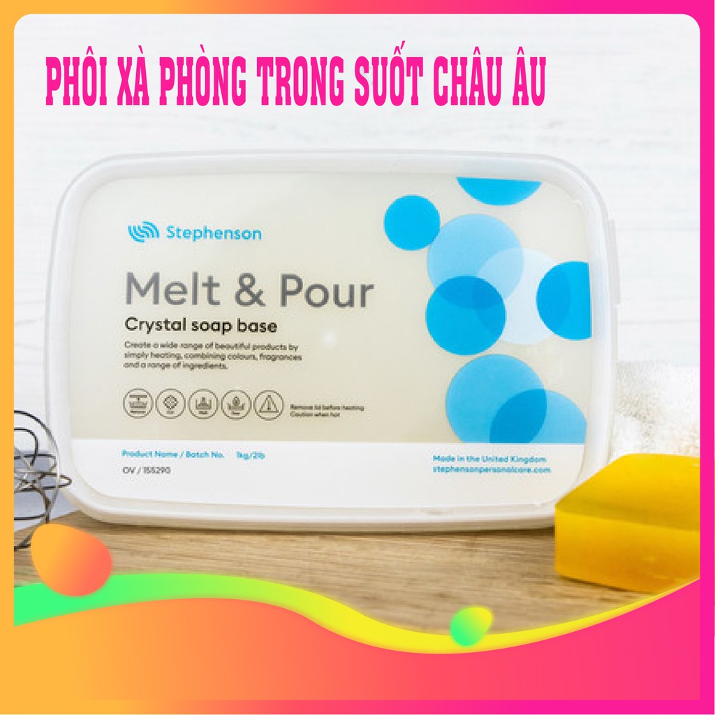 Phôi xà phòng glycerin trong suốt châu Âu làm xà phòng handmade