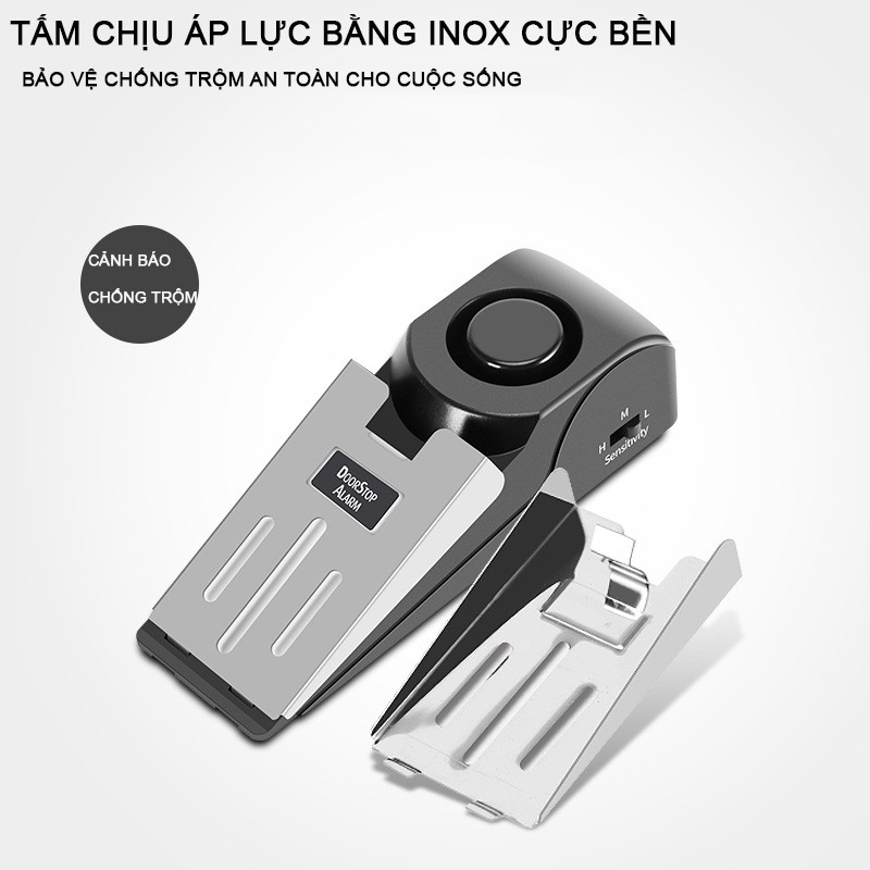 Thiết bị chặn cửa báo động chống trộm báo động chuông 120db an toàn cho gia đình