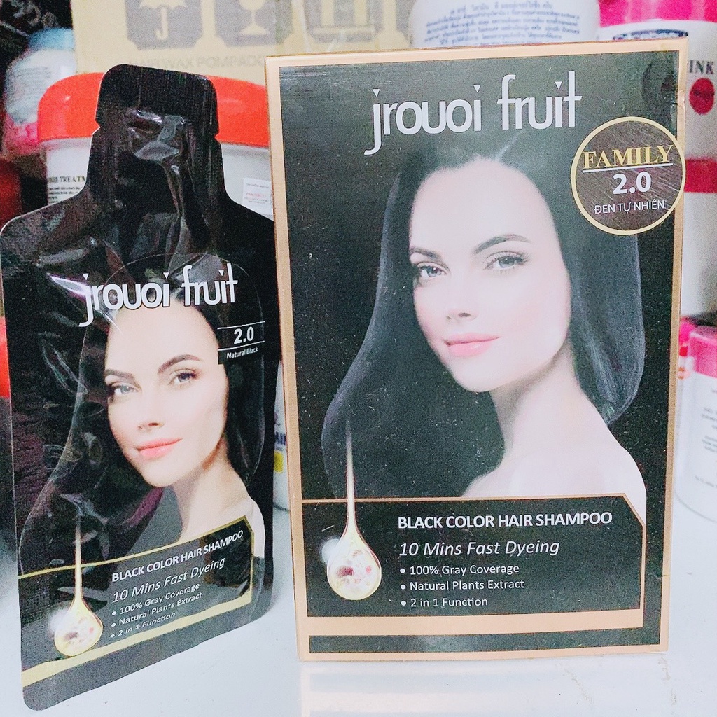 COMBO DẦU GỘI  ĐEN +NÂU JROUOI  FRUIT (dạng túi)