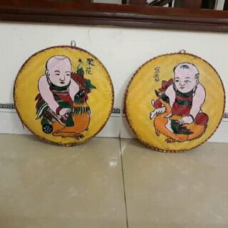 Tranh đông hồ vẽ trên mẹt tre