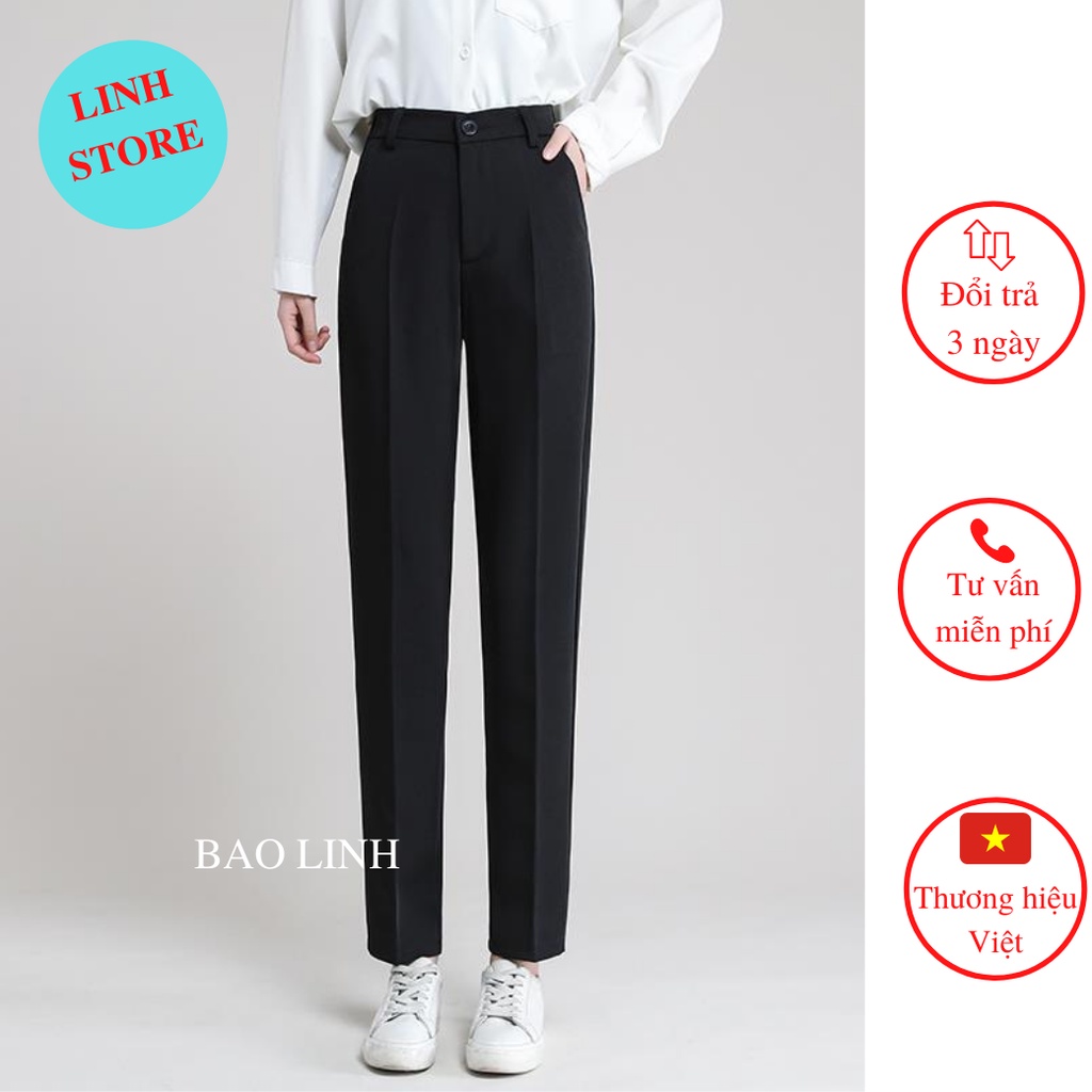 Quần Bigsize Nữ Linh Store Dáng Baggy Nữ Công Sở Cạp Chun Lưng Cao Chất Liệu Tuyết Mưa Vitex Mặc Đi Làm Đi Học M889