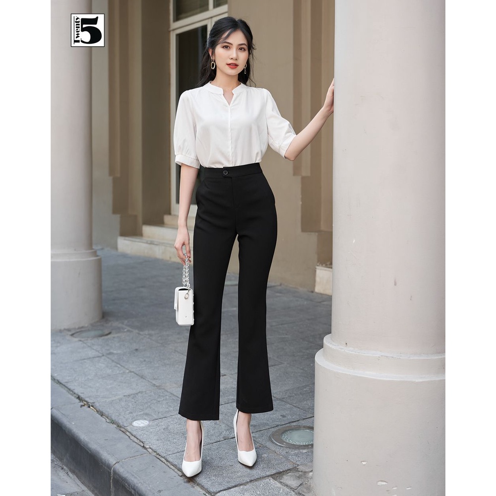 Quần ống loe nữ TwentyFive lưng cạp cao tôn dáng- Quần ống loe phong cách thanh lịch NQ1