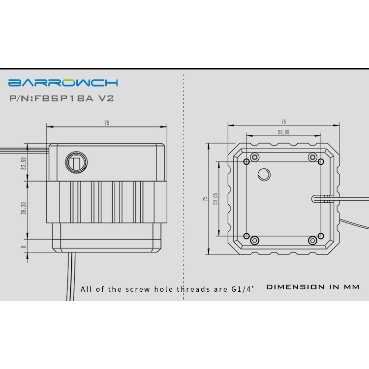 Bơm cho tản nhiệt nước Pump top Barrowch DDC