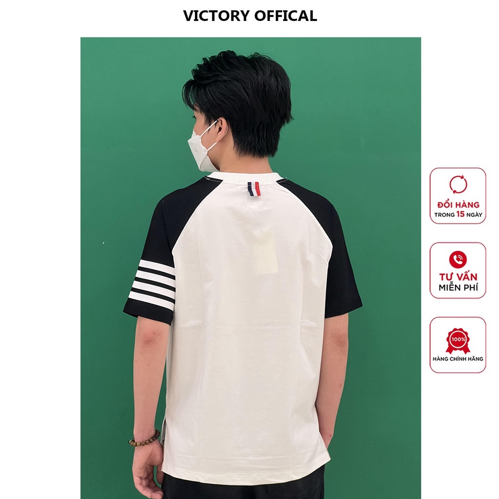 Áo thun tay lỡ nam nữ, áo phông unisex form rộng chất cotton mát mịn Thom Browne - VICTORY | BigBuy360 - bigbuy360.vn