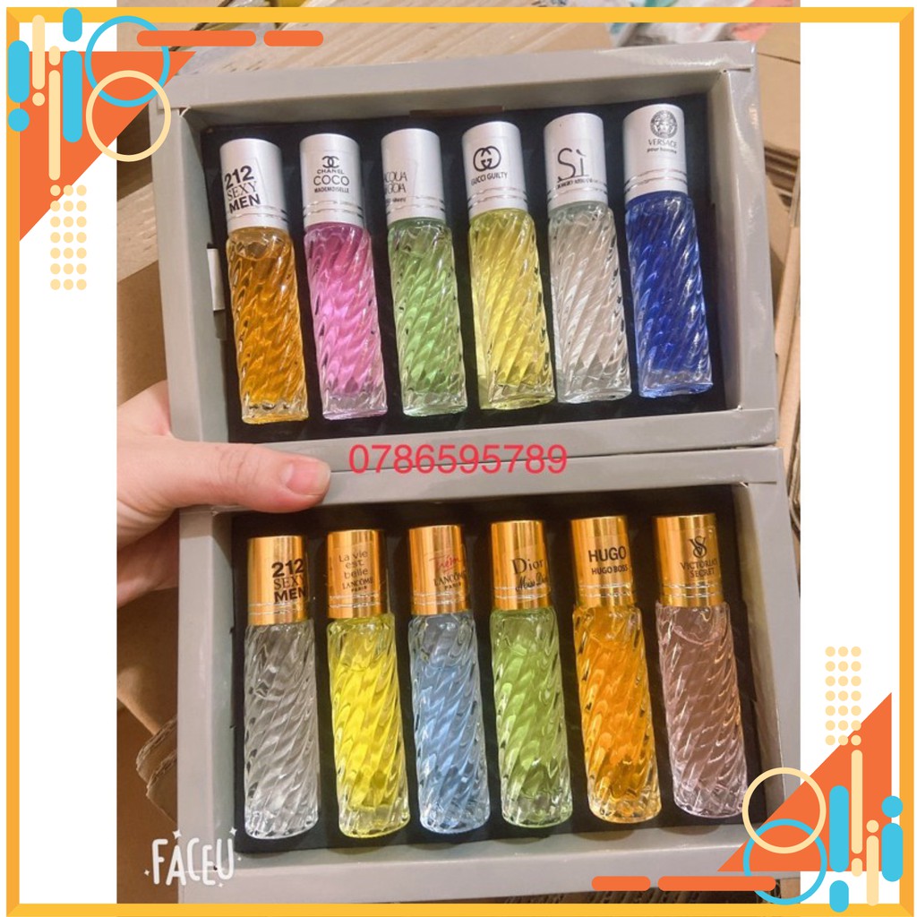 ( Mypham35 ) Hộp set 6 chai nước hoa lăn tháp