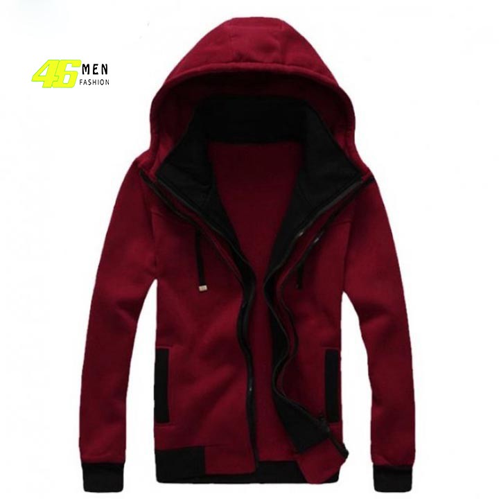 Áo khoác nam vải nỉ cotton cổ đứng phối nón thời trang MFK024