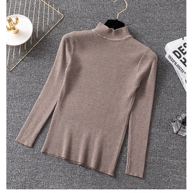 Áo len nữ ❤️FREESHIP ❤️Áo len nữ giữ nhiệt dài tay cổ cao ôm body tôn dáng trẻ trung - Áo len nữ chất len tăm cổ 3p loại