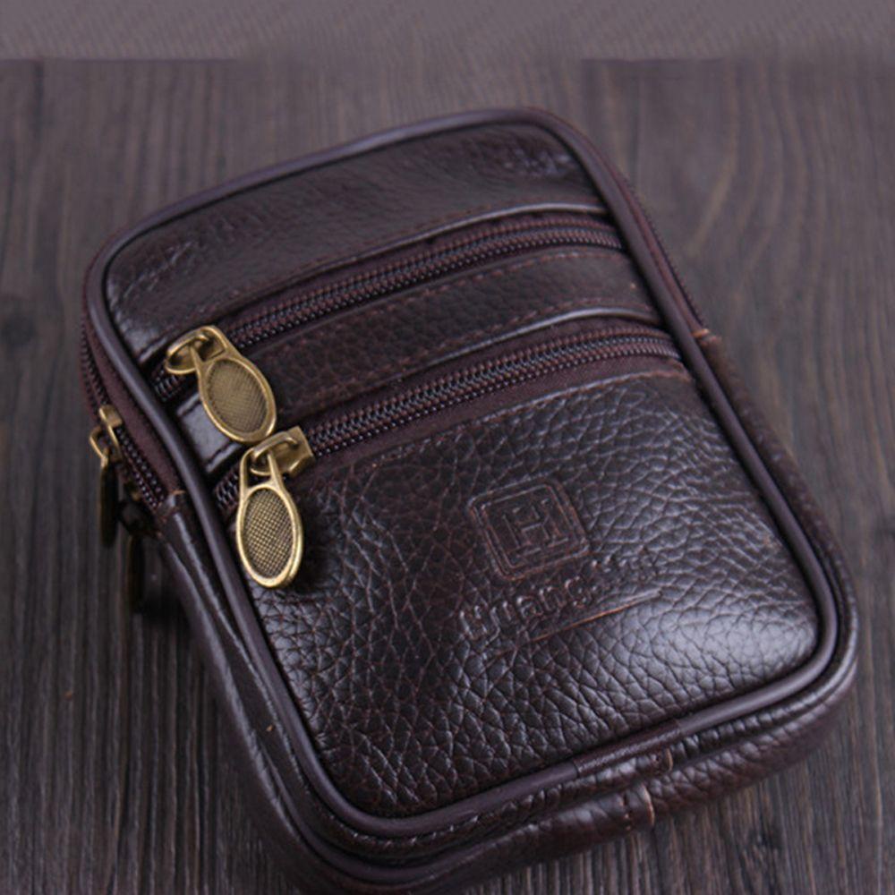 Túi Da Đeo Hông Đựng Điện Thoại / Tiền Chống Mòn Phong Cách Vintage Cho Nam
