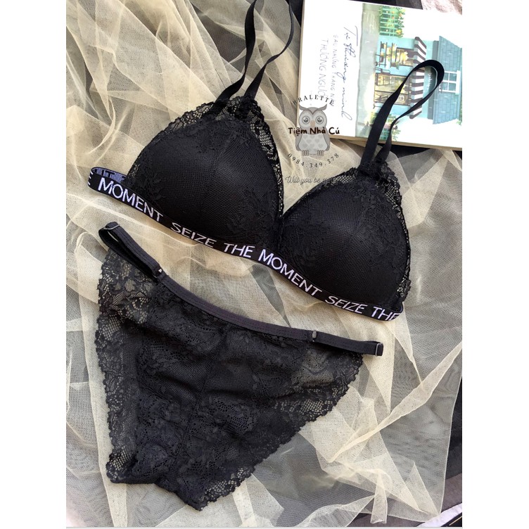 Set bra thiết kế sexy, Đồ lót nữ màu đen gợi cảm ôm ngực nguyên set gồm áo + quần | BigBuy360 - bigbuy360.vn