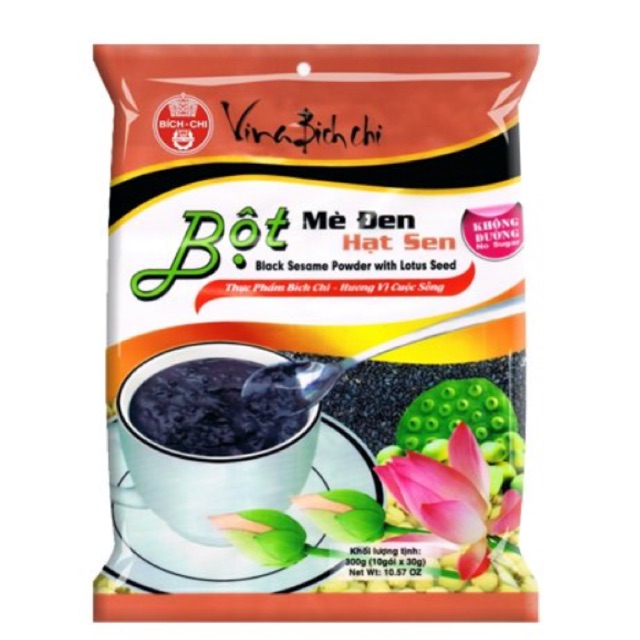 Bột Mè Đen Hạt Sen Không Đường Bích Chi (300g)