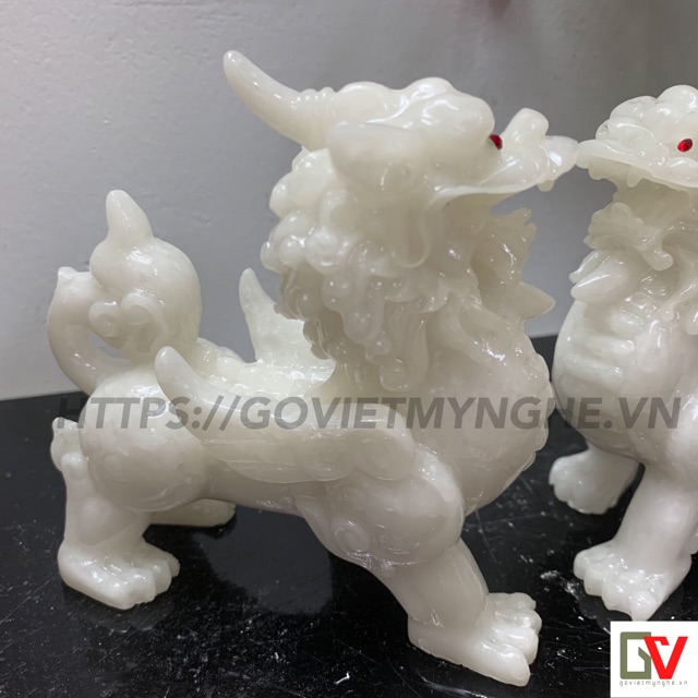 Cặp 2 Tượng Đá Tỳ Hưu Phong Thủy Trang Trí Bàn Làm Việc - Cao 11cm - Đá Non Nước | BigBuy360 - bigbuy360.vn