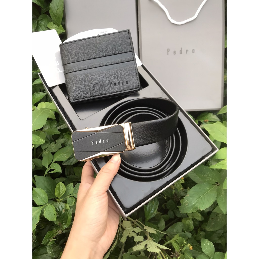 Set ví thắt lưng pedro  FREE SHIP  set ví nam thắt lưng full box và túi giấy hãng ( Có Hộp) inbox shop để lựa mẫu