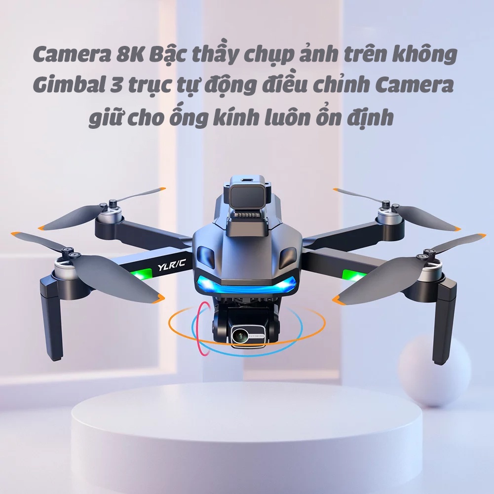 Flycam 8k giá rẻ thiết kế 2 camera cảm biến chống va chạm động cơ khôn