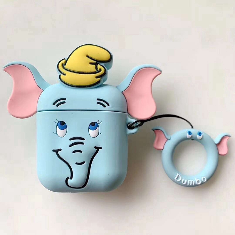 Vỏ silicone mềm họa tiết voi Dumbo dễ thương bảo vệ hộp sạc của tai nghe Airpods