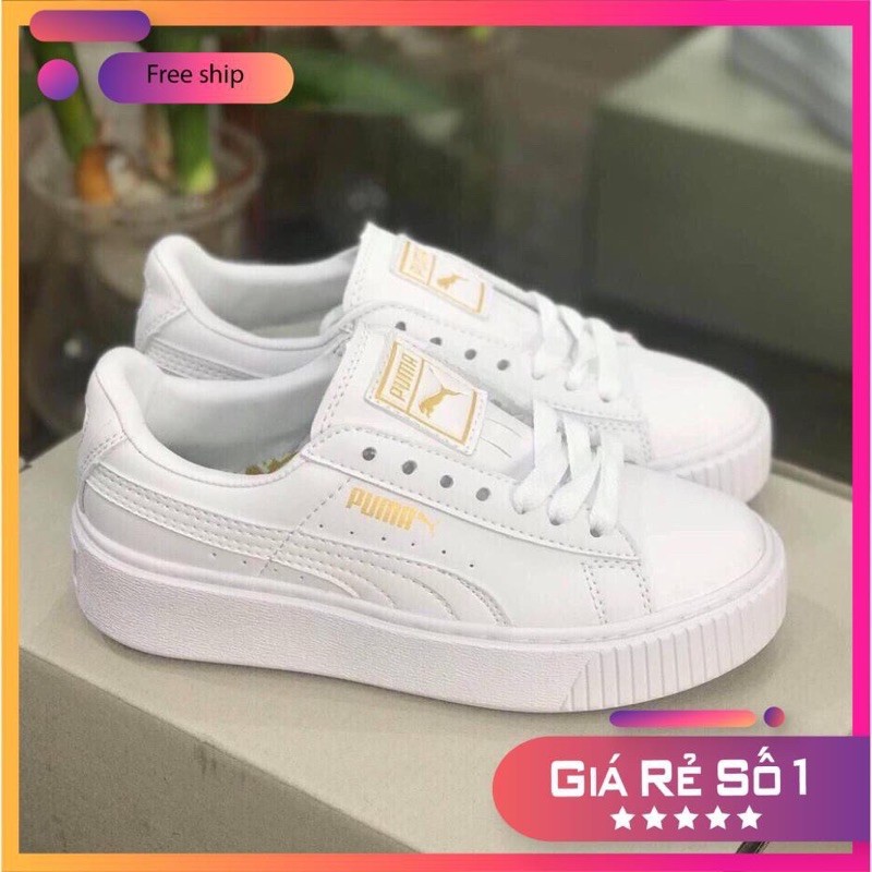 Giày Thể Thao Sneaker Nữ Ulzzang Fenty Full Trắng Đế Bệt Siêu Đẹp