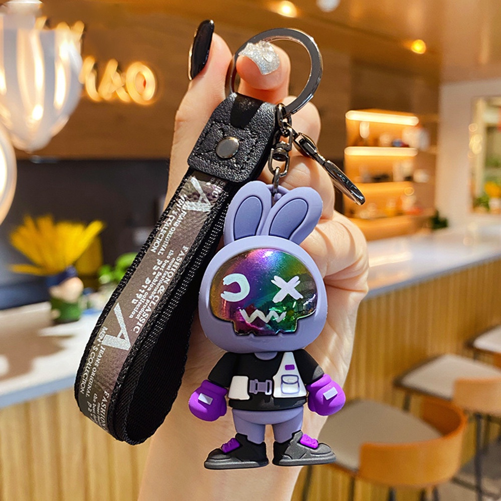 Móc Khóa Hình Thỏ Đeo Khẩu Trang Dễ Thương