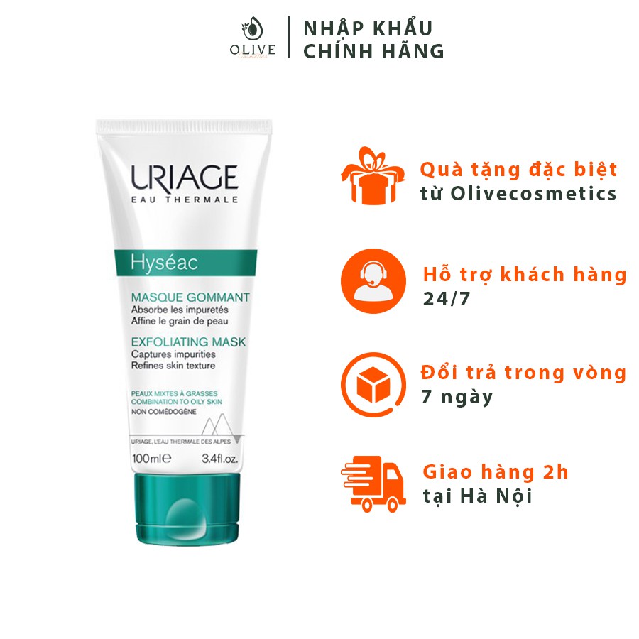 Mặt Nạ Tẩy Tế Bào Chết Cho Da Dầu, Da Mụn 100ML URIAGE HYSEAC MASQUE GOMMANT