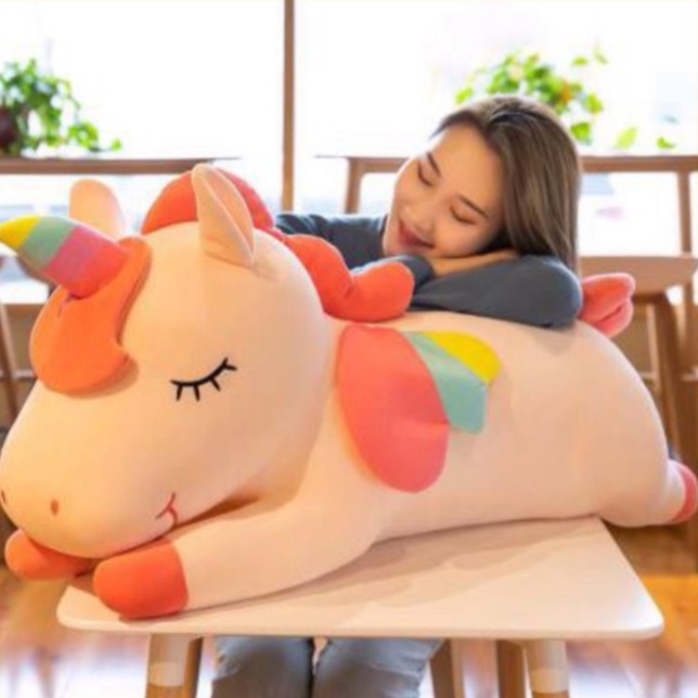 Gấu bông ngựa pony ôm ngủ TINA kì lân 1 sừng unicorn thú nhồi bông dễ thương cho bé