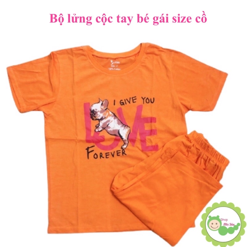 {28-40kg} Bộ lửng cộc tay bé gái size đại cồ 100% Cotton - M395