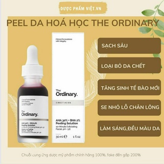 Tẩy da chết hóa học the ordinary aha 30% + bha 2% peeling solution