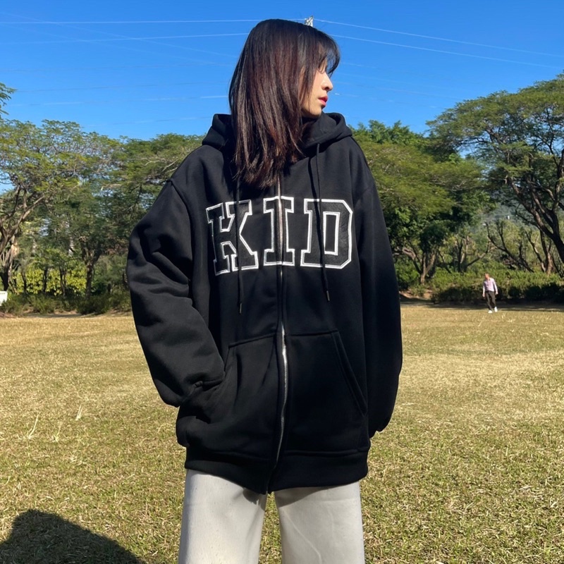 Áo khoác Nỉ Bông Thêu KID cao cấp form rộng Unisex ZooZoo