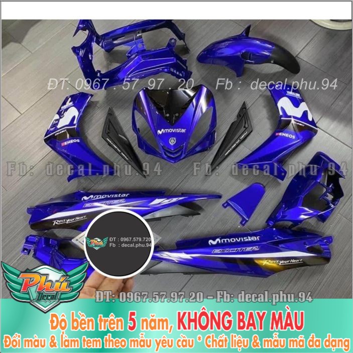 Tem rời Exciter 135 Xanh Movistar (X) -1