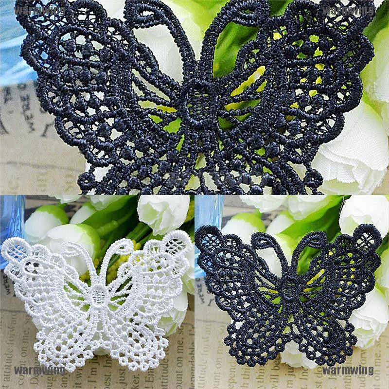 Miếng Vải Ren Thêu Hình Bươm Bướm Dùng Trang Trí Quần Áo Đám Cưới