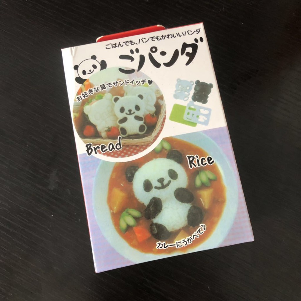Bộ khuôn bento ép cơm, bánh mì hình gấu trúc panda
