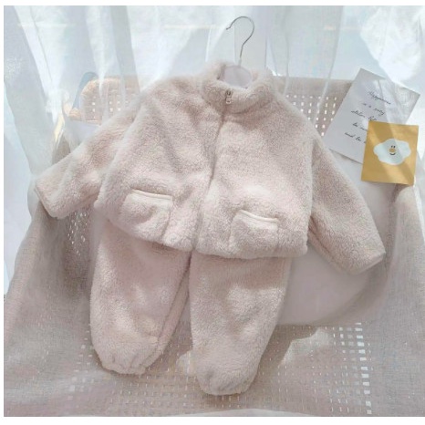 Bộ nỉ lông cừu kéo khoá siêu yêu dày đẹp trẻ em 2022