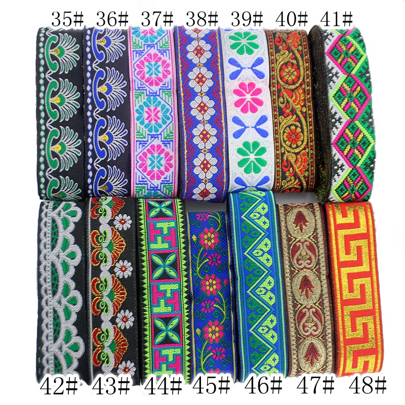 Dây Vải Cotton 5Yards Rộng 3.3cm Thêu Họa Tiết Trang Trí Thủ Công DIY