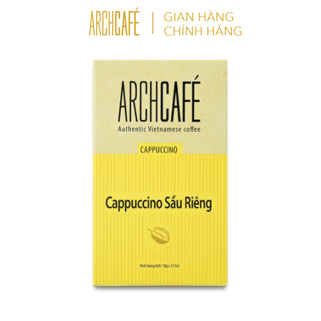 Combo 3 Archcafé Pha Chế: Cappuccino Dừa, Cappuccino Chuối, Cappuccino Sầu riêng (hộp 12 gói x 20g)