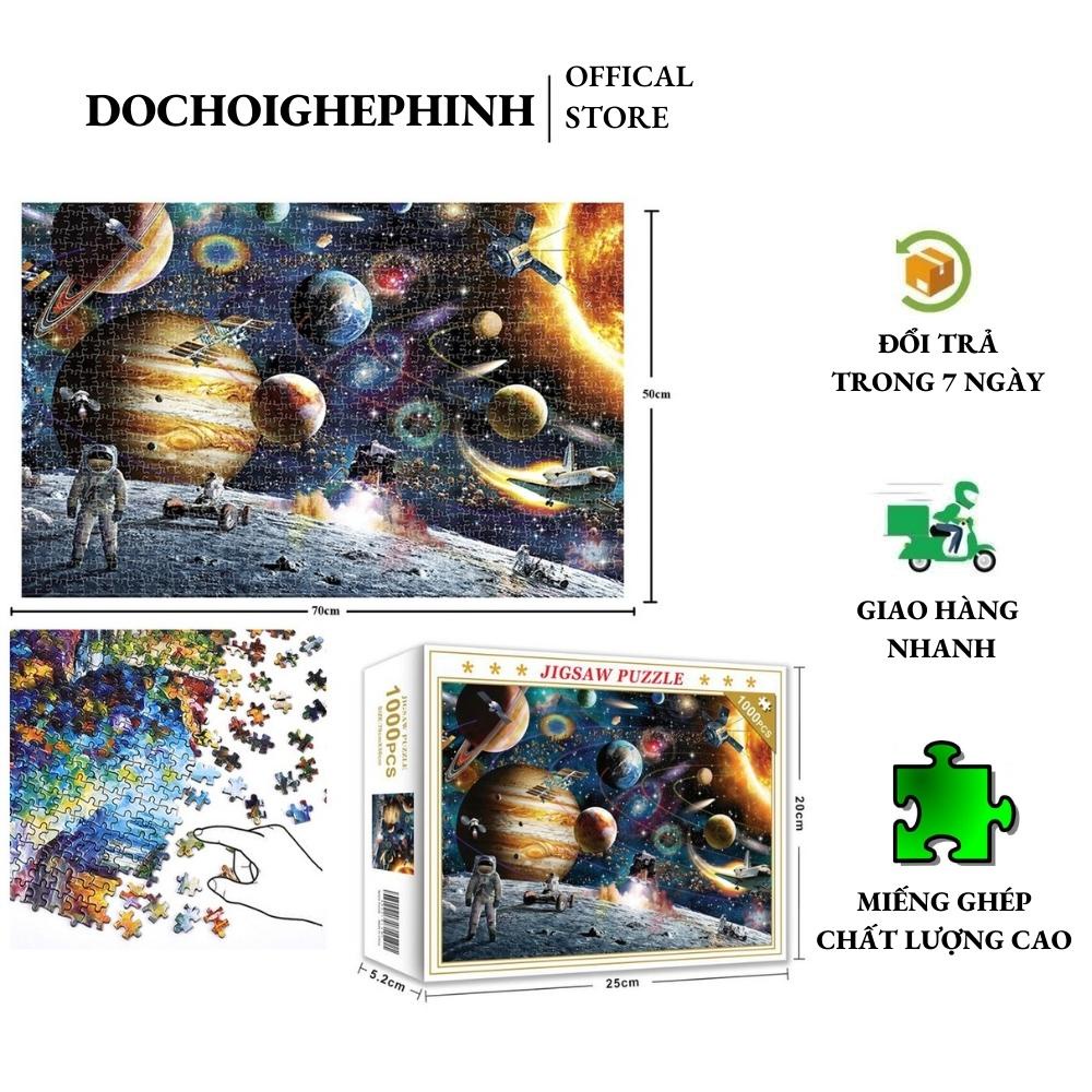 Bộ Tranh Ghép Xếp Hình 1000 Pcs Jigsaw Puzzle Space Travel Du Hành Vũ Trụ Thú Vị Cao Cấp-H39