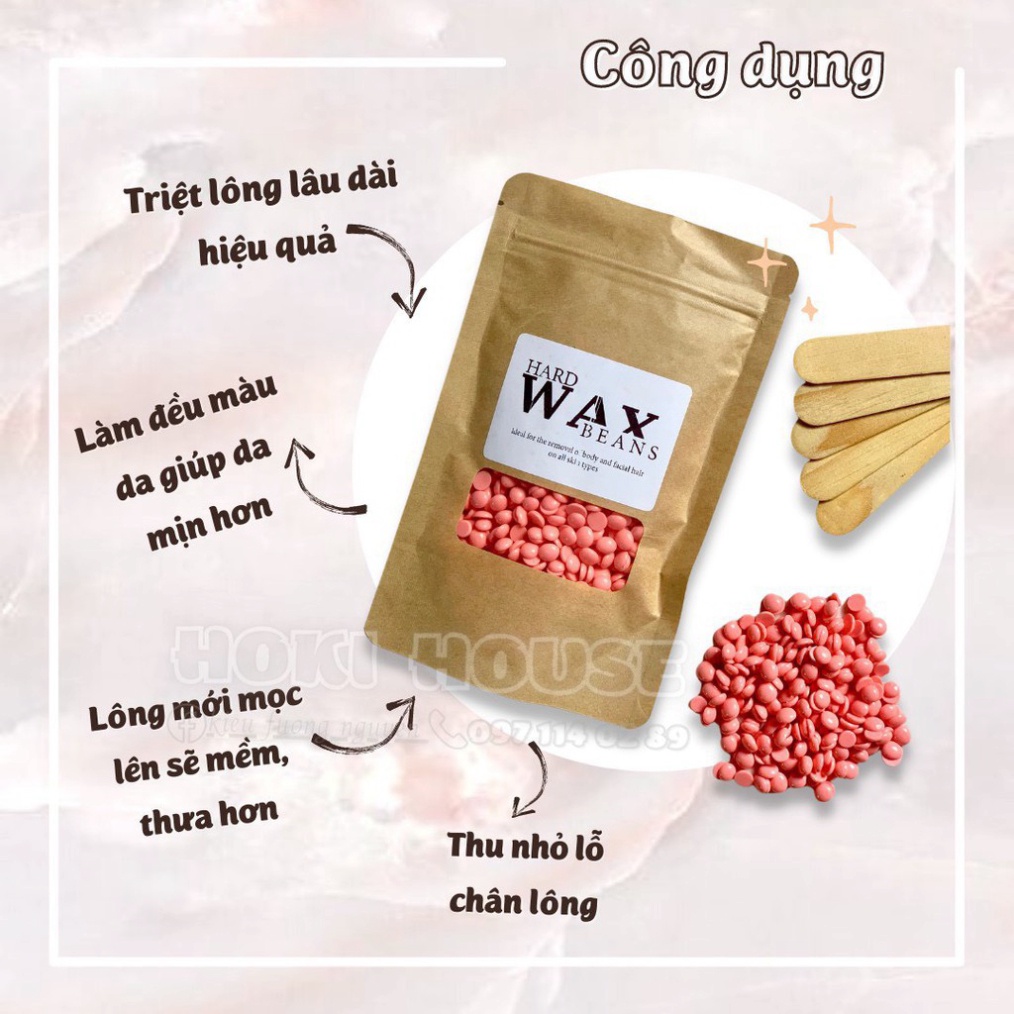 Sáp Wax Lông Nóng Hạt Đậu Hard Wax Beans Nhập Khẩu Siêu Bám Lông, Tẩy Sạch Lông Nách, Tay Chân, Râu, Bikini Cho Nam Nữ