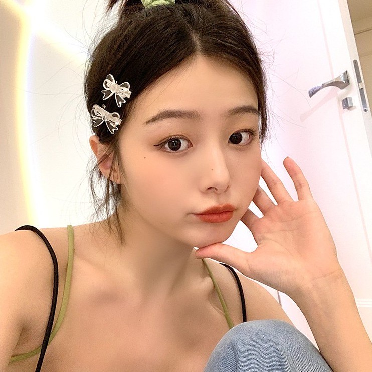 Kẹp Tóc Nơ Mini Màu Kẹo Trong Suốt Dễ Thương Cho Bé