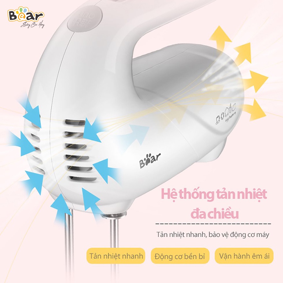 Máy Đánh Trứng Mini Cầm Tay Bear Công Suất Lớn Làm Bánh, Làm Kem - DDQ-A01G1